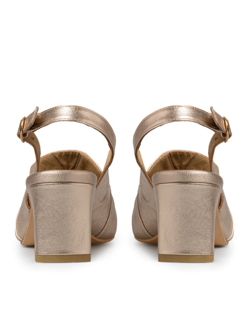 Zapatilla Oro Rosa Slingback Herraje 8137